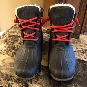 Sperry Top Sider Wool Waterproof Rubber Duck Boots Womens Size 8